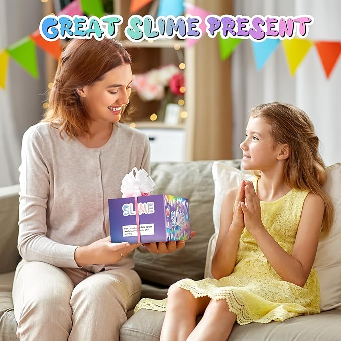 Elover Clear Slime Making Kits with Premade Slime for Kids DIY with 35 Sets Add-ins Jumbo Kit for 6-12 Years Old Girls Boys Present Party Favors, Large