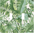 Green Tropical Palm Tree Leaf 2 Gang Double Toggle Outlet Light Switch Cover Wall Plate Electrical Faceplate Decorative Dual Device Switchplate