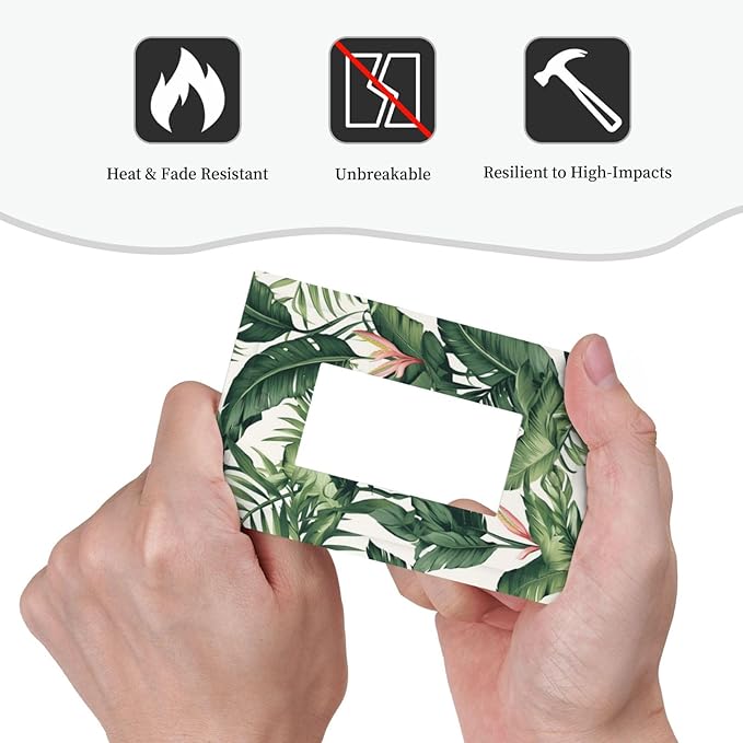 Tropical Leaf Jungle Botanical Palm Tree Greenery Floral Decorative Outlet Covers 1 Gang Single Rocker Light Switch Cover Plate Wall Plates GFCI Faceplate for Bedroom Living Room Decor