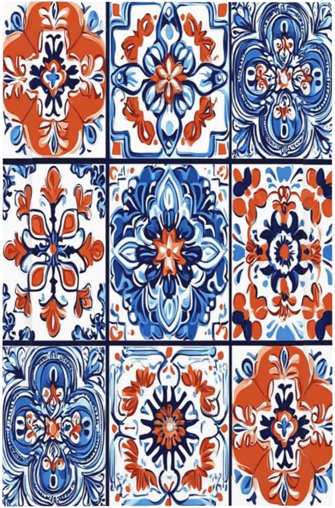 Light Switch Cover Plate Colorful Talavera Mexican Tile 1 Gang No Device Blank Electrical Wall Plates Faceplate Decorative Switch Plate For Bathroom Kitchen Decor