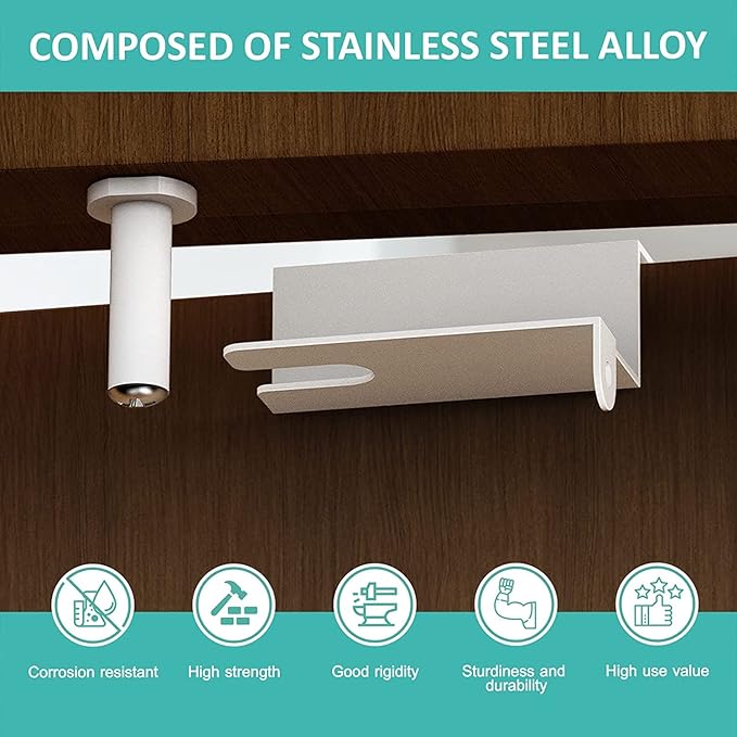 Child Proof Door Top Lock - BILLROAD Top Door Locks for Kids Safety Made of Sturdy Metal | Adjustable Lock Child Safety Top Lock for 0.8-2 inch Thick Interior Doors