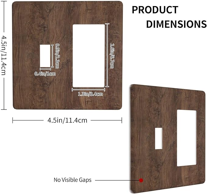 Outlet Covers Rustic Vintage Wood Grain Brown 1 Toggle 1 Rocker Combination Decorative Wall Plate Light Switch Cover Plate Electrical Switch Plates for Farmhouse Cabin Decor