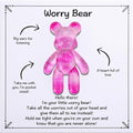 Aesnefe Pocket Worry Bear Hug, Anxiety Relief Keepsake, Mental Health Encouragement Gift, Emotional Support Token, Stress Comfort Gift for Teens & Adults, Galaxy Pink