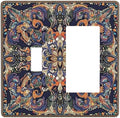 Outlet Covers Mandala Petals Retro Flowers 1 Toggle 1 Rocker Combination Decorative Wall Plate Electrical Switch Plates Light Switch Cover Plate For Bed Room Home Decor