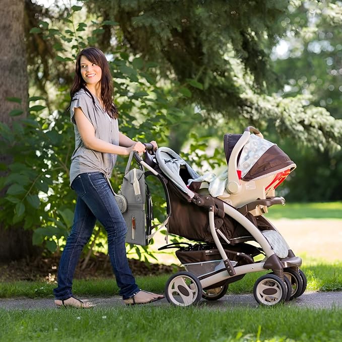 GurZinn Baby Diaper Bag Backpack with Changing Station Travel Waterproof 3 in 1 Foldable Pad Unisex Grey