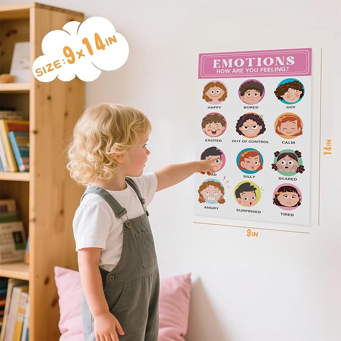 OpalPlat 20 Laminated Educational Posters for Toddlers 1-3, Preschool Classroom Posters, Kindergarten & PreK Learning Materials, Alphabet Number Chart Wall Decor