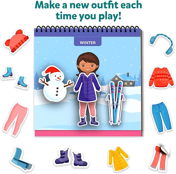 Skillmatics Reusable Sticker Activity Book - Peelies, 100+ Reusable Cling Stickers, 6 Pictures, Mess-Free Fun for Kids, Creative Play & Travel Toy, Gifts for Ages 3, 4, 5, 6, 7