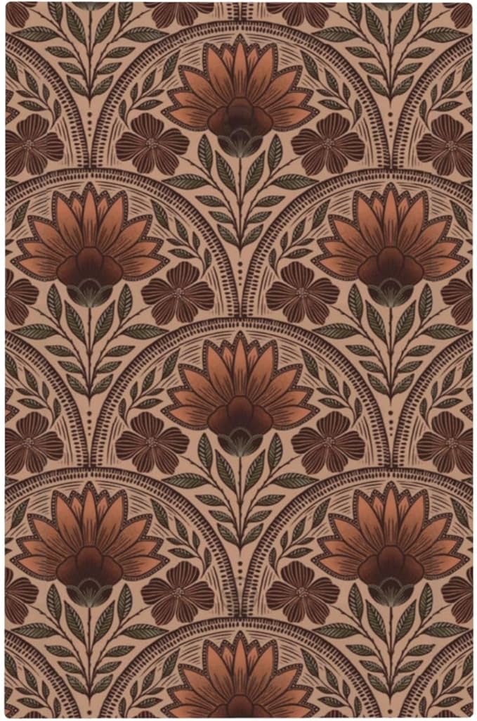 Earth Tone Floral Rustic Damask Boho Flower Light Switch Cover Plate 1 Gang No Device Blank Electrical Wall Plates Faceplate Decorative Switch Plate Covers for Farmhouse Home Decor