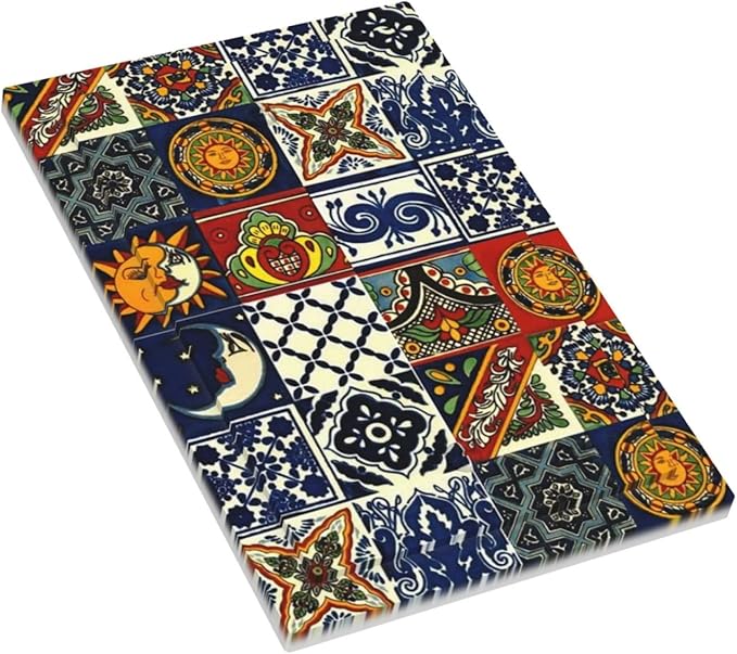 Colorful Boho Sun Moon Mexico Talavera Tile Decorative 1 Gang No Device Blank Wall Plate Oversize Hippie Mosaic Tiles Electric Unused Receptacle Decorator/Gfci Light Outlets/Switches Face Plate Cover