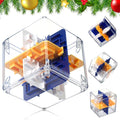 1 Sets Large Labyrinth 3D Maze Cube Puzzle Maze Game Gravity 3D Puzzle Cube Brain Teaser Ball Games for Kids Education Sensory Toys Gift for Adults (24-Sided,Wood)