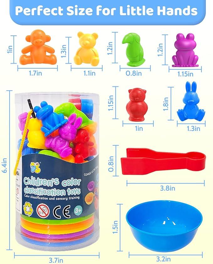 Oomloid Counting Animals Montessori Toys for 3 4 5 Years Old Boys Girls, Preschool Learning Activities Educational Sensory Toys Gifts for Kids Toddlers Ages 3-5, 4-8
