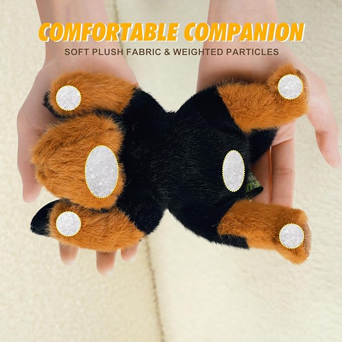 PEACH CAT Rottweiler Dog Plush Cute Dog Stuffed Animals Small Puppy Plushies Toy Pillow Gifts for Kids Black