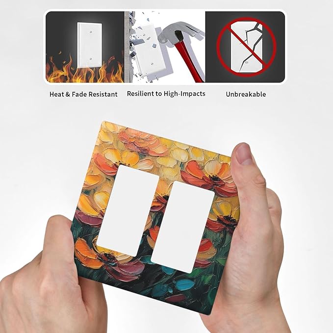 Decorative Art Light Switch Covers Enchanted Glowing Forest 2 Gang Dual Rocker Outlet Switch plate Faceplate GFCI for Home Decor