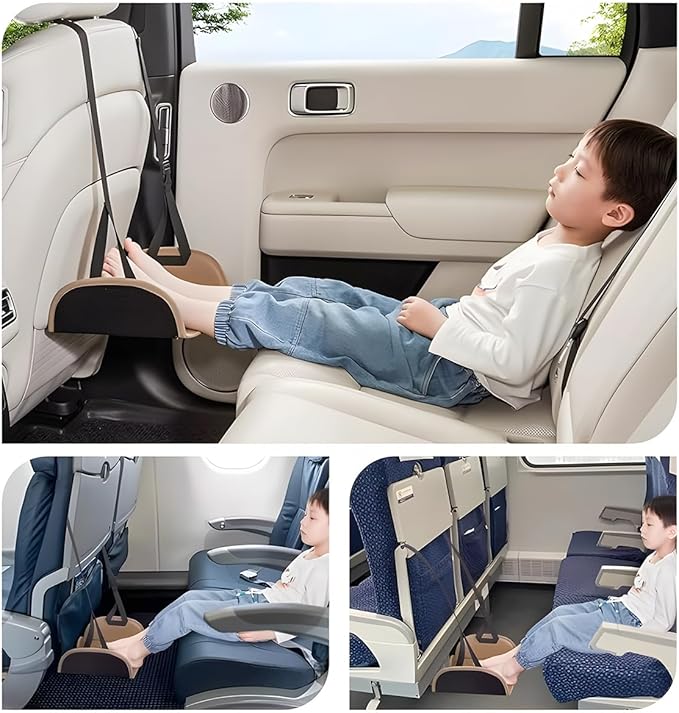 Zpana Car Foot Hammock, Adjustable Vehicle Headrest Seatback Travel Essentials for Foot Rest, Portable No Collapse Thickened Automotive Feet Relax Hammock, Universal for SUV RV Truck (Style B)
