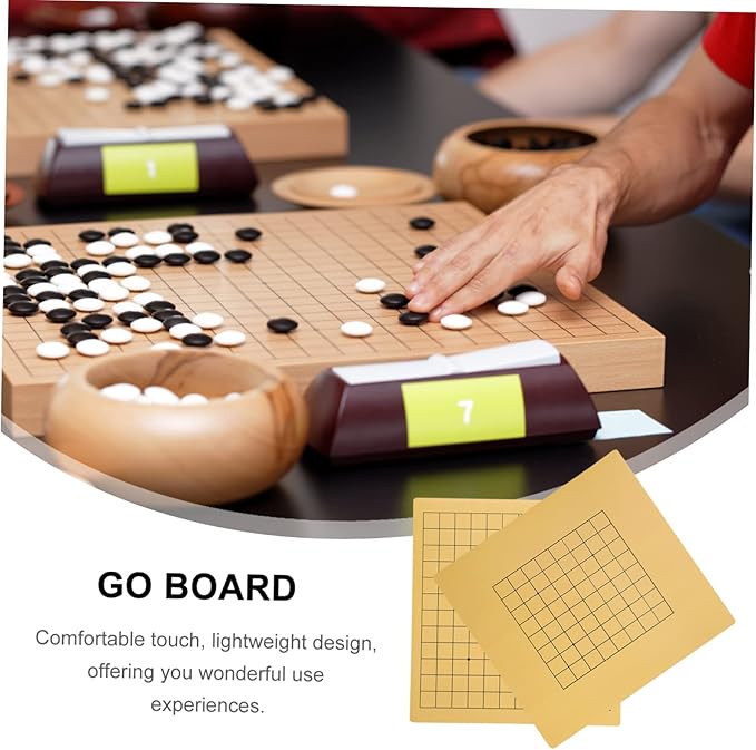 HANABASS 2pcs Wooden Go Chessboard Double-Sided Travel Chess Game Chess for Boys and Girls Strategic Board Game Educational Chessboard