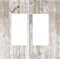 Vintage Light Wood Retro Rustic White Gray Oak Print Decorative Outlet Covers 2 Gang Double GFCI Rocker Electrical Wall Panels Light Switch Cover Plate for Farmhouse Home Decor