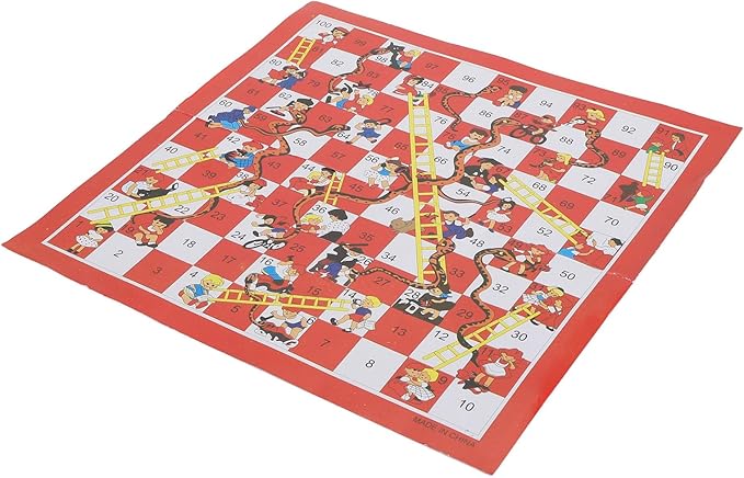 Generic Board Chess Game Compact Snake and Ladders Chess Set for Family Entertainment, Plastic Material