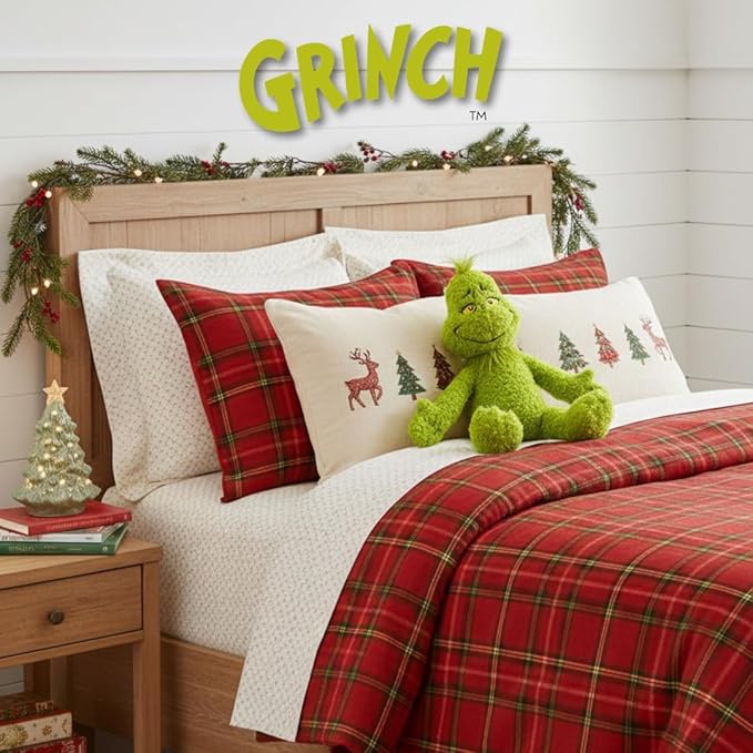 Franco Calm Dr. Seuss Grinch Bedding Super Soft Plush Calming 3Lb Weighted Cuddle Pillow Buddy, Comfort Pillow (Officially Licensed Product)