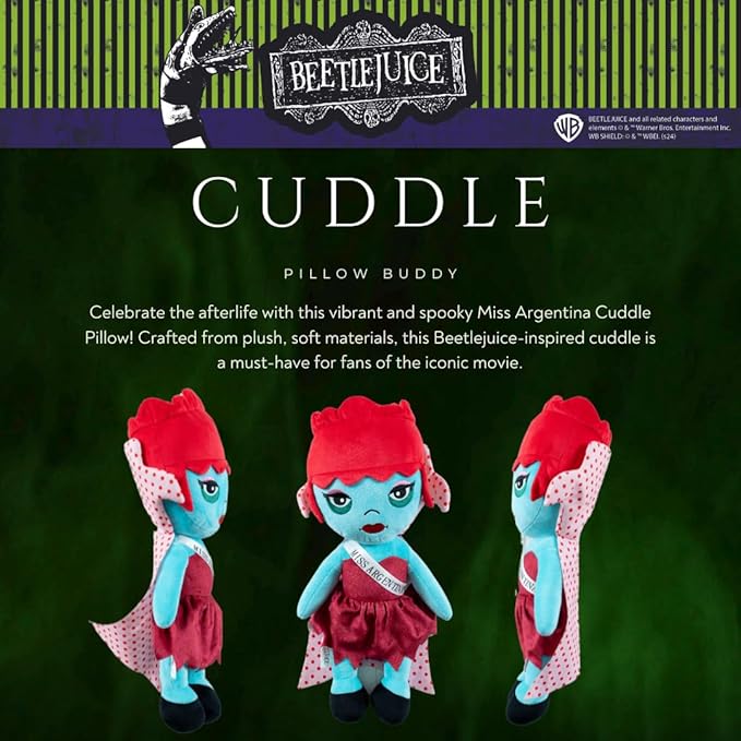 Beetlejuice Halloween Miss Argentina Bedding Super Soft Cozy Decorative Pillow, (Officially Licensed Product) By Franco Collectibles