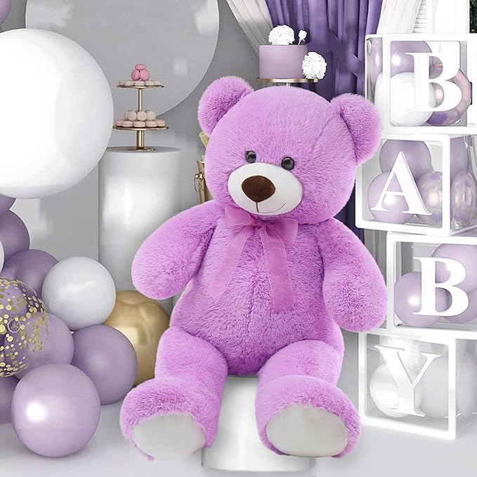 Toys Studio 36 inch Big Teddy Bear Cute Giant Stuffed Animals Soft Plush Bear for Girlfriend Kids, Purple