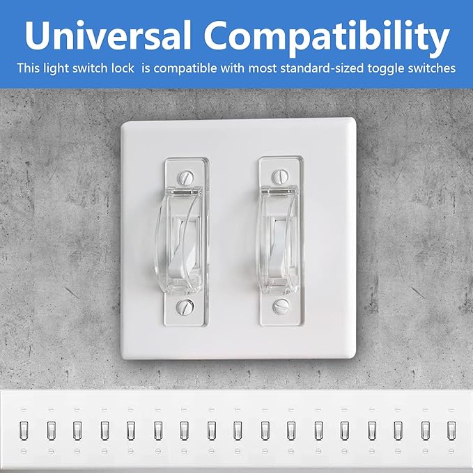 Light Switch Guard, 4 Pack Clear Light Switch Lock, Light Switch Cover Guard, Child Proof Light switch cover, Prevent Children and Adults from Accidentally Turning Your Lights on or off