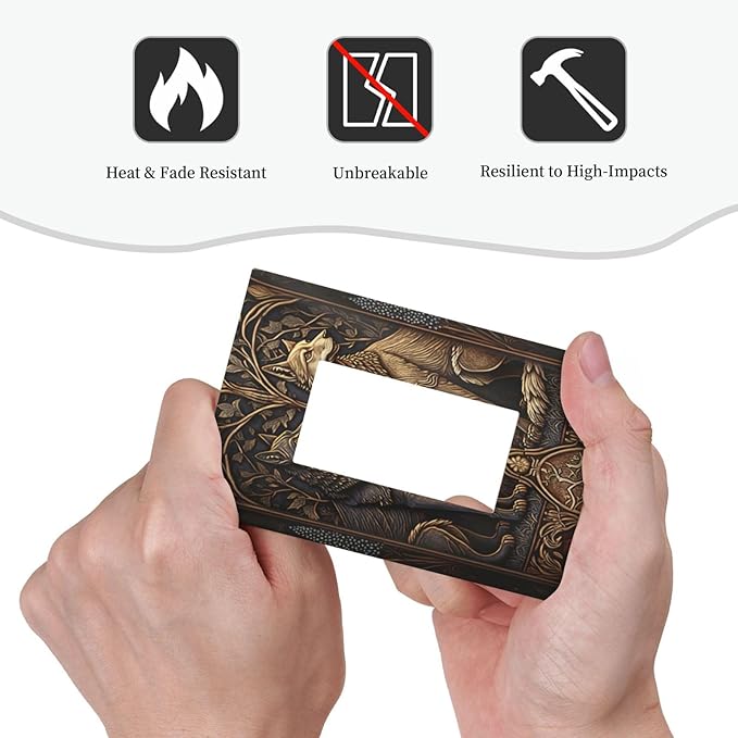 Medieval Wolves Animal Vintage Print Decorative Outlet Covers 1 Gang Single Rocker Light Switch Cover Plate Wall Plates GFCI Faceplate for Farmhouse Home Decor