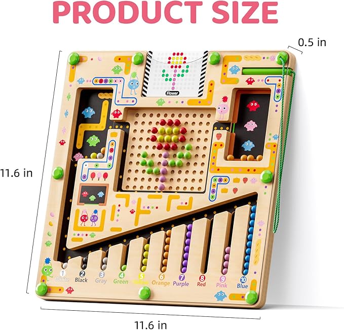 Montessori Number & Shape Puzzle Busy Board, Fine Motor Skills Educational Toy, Counting Matching Preschool Learning Toy, Early Development Sensory Gift for 3-5 Year Old Toddler Boys Girls Black