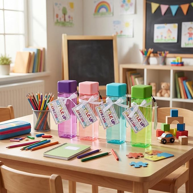Yungyan 24 Sets End of Year Gifts for Students 17 oz Water Bottles Bulk Portable Sports Water Bottle Summer Graduation Student Gift from Teachers for Kids School Classroom Prize Goodie Bag(Screw Cap)