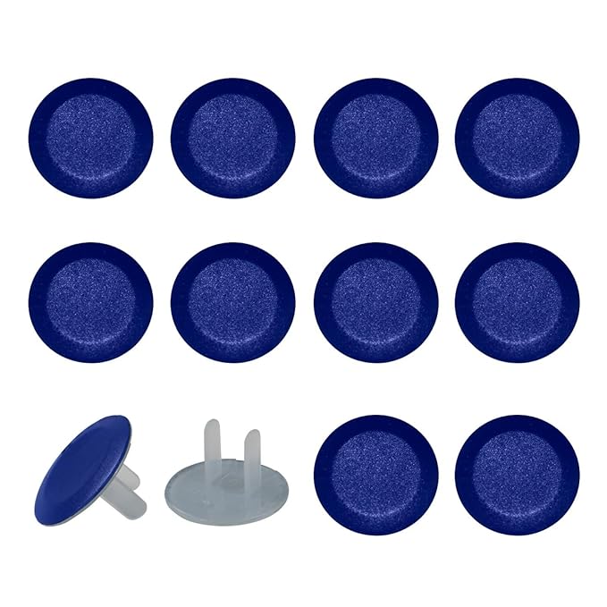 Baby Safety Outlet Plug Electrical Socket Covers, Pure Blue Color