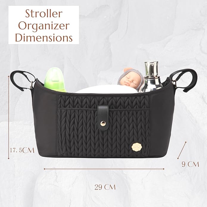Universal Baby Stroller Organizer,Diaper Caddy Organizer with Adjustable Straps to Fits Nearly Any Strollers | Universal, Adjustable Straps