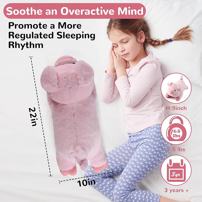 gnomantic Pig Weighted Stuffed Animals - 22 Inch 4.5 Pounds Weighted Plushies Pig - Big Plush Stuffed Animals Pillow - Cute Plush Toys Gifts for Kids & Adults