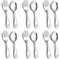 LIANYU Kids Silverware Set 12 PCS, Toddler Utensils Set Includes 6 Toddler Spoons and 6 Forks, Stainless Steel Silverware for Kids, Children Flatware Cutlery for Self-Feeding, Dishwasher Safe