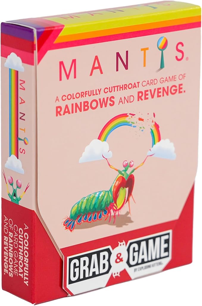 Exploding Kittens Mantis Grab & Game 2-4 Players - Ages 7+ - 10 Minutes to Play - Travel Sized Cutthroat Matching Card Game - Party, Family Night, Kid and Adult Card Game