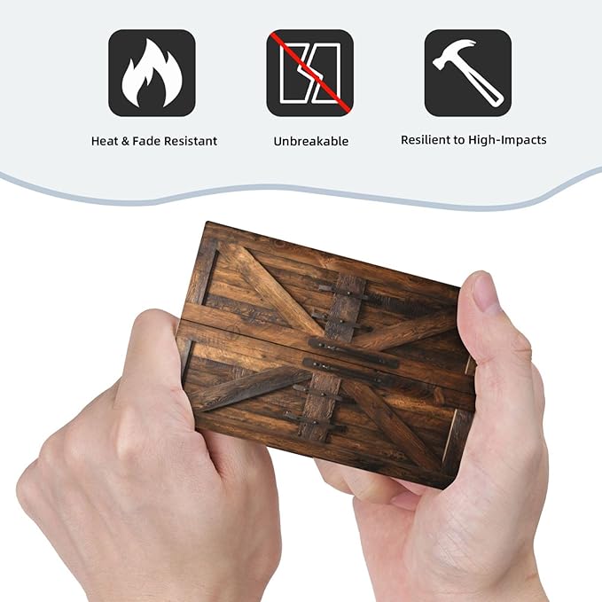 Decorative Light Switch Cover Plate Retro Brown Wood Barndoor 1 Gang No Device Single Blank Outlet Covers Wall Plates for Electrical Outlets Faceplate for Farmhouse Home Decor