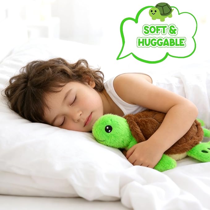 Turtle Stuffed Animals, Small Weighted Plushies Soft Sea Turtle Plush Toy, Cute Plushies Huggable Birthday Gift for Kids Boys Girls,10inch 0.8lbs
