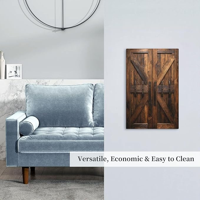 Decorative Light Switch Cover Plate Retro Brown Wood Barndoor 1 Gang No Device Single Blank Outlet Covers Wall Plates for Electrical Outlets Faceplate for Farmhouse Home Decor