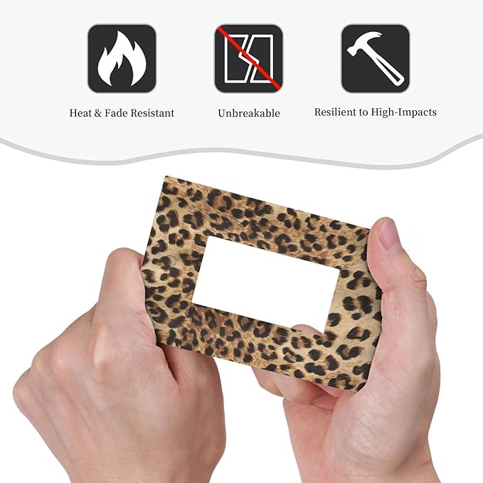 Leopard Wild Safari Skin Pattern Powerful Cheetah Cat Panthera Black Brown Fur Wildlife Single Rocker Light Switch Cover 1 Gang Decor Wall Plate Electrical Switchplate GFCI Outlet Faceplate Room Decor