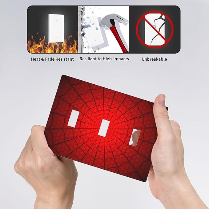 Spider Web Light Switch Cover Plates Decorative Triple Toggle Wall Plate, 3 Gang Lightswitch Cover