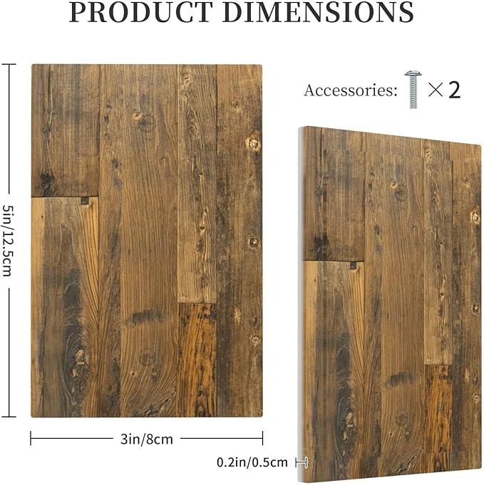 Brown Wood Vintage Rustic Old Board Light Switch Cover Plate 1 Gang No Device Blank Electrical Wall Plates Faceplate Decorative Switch Plate for Farmhouse Home Decor