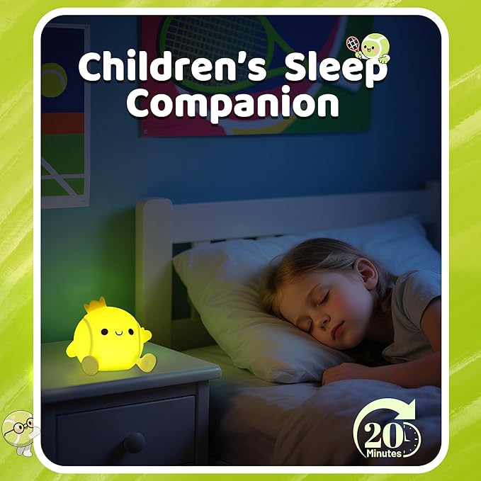 Attivolife Tennis Night Light, Tennis Ball Gifts for Kids, Rechargeable Nursery Bedroom Table Decor Dimmable LED Touch Lamp, Birthday Graduation Christmas Gift for Baby Boy Girl Teen Adult Athlete