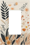 Light Switch Cover Plate Minimalist Floral Boho Botanical Wildflowers 1 Gang Outlet Covers Single Rocker Decorative Switch plates Electrical Wall Plates GFCI Receptacle for Bathroom Bedroom