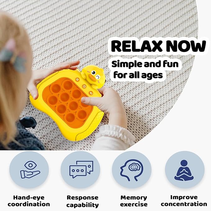 Pop Push Game Fidget Console Football Toys for Kids Adults,Quick Push Pop Bubble Up Gifts,Handheld Light Up Fidget Sensory Puzzle Toy for Boys Grils Teens Age 3-12