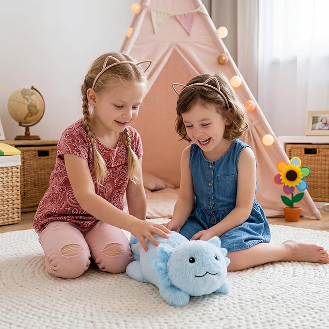Weighted Stuffed Animals - Weighted Axolotl Plush,Large Blue Stuffed Animal,Cute Axolotl Weighted Plushie Birthday for Kids Boys Girls (23 Inch,2lbs)