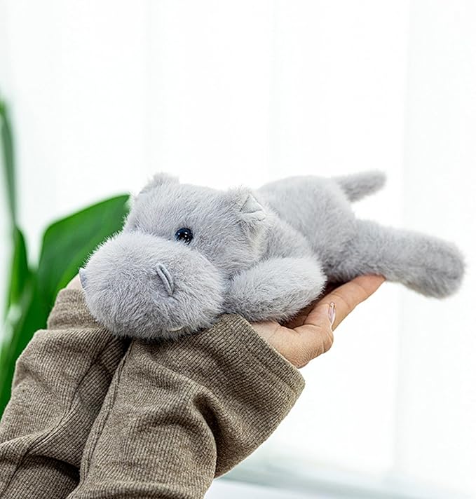 PEACH CAT Hippo Stuffed Animal Cute Hippopotamus Plushies Small Plush Toys Gifts for Girls Boys Kids Grey