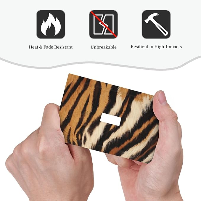 Tiger Texture Wild Animal Skin Pattern Print Decorative Light Switch Cover 1 Gang Single Toggle Device Electrical Faceplate Switchplates Decorator Outlet Wall Plate for Kids Room Office Decor