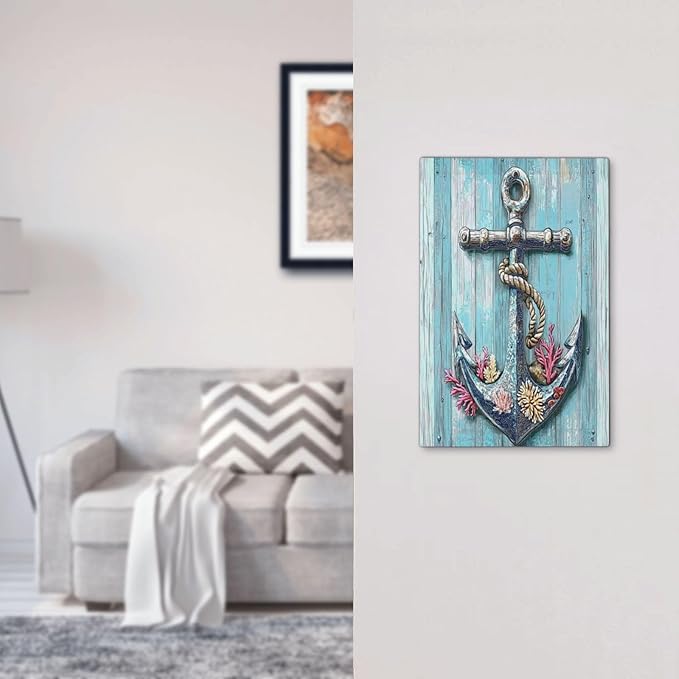 Light Switch Cover Plate Anchor Coastal Beach Nautical Coral 1 Gang No Device Blank Electrical Wall Plates Faceplate Decorative Switch Plate For Farmhouse Cabin Decor