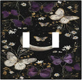 Decorative Switch Plate Covers Boho Crescent Moon Butterfly 2 Gang Double Toggle Light Switch Cover Plate Electrical Wall Plate Outlet Cover Outlet Light Switch Cover for Bedroom Home Decor
