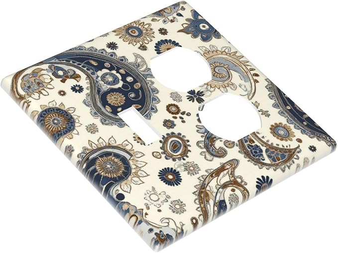Wallplates Doodle Style Floral Abstract Teardrop 1 Toggle 1 Duplex Switch Plate Electrical Gfci Faceplate Decorative Light Switch Covers For Bed Room Living Room Decor