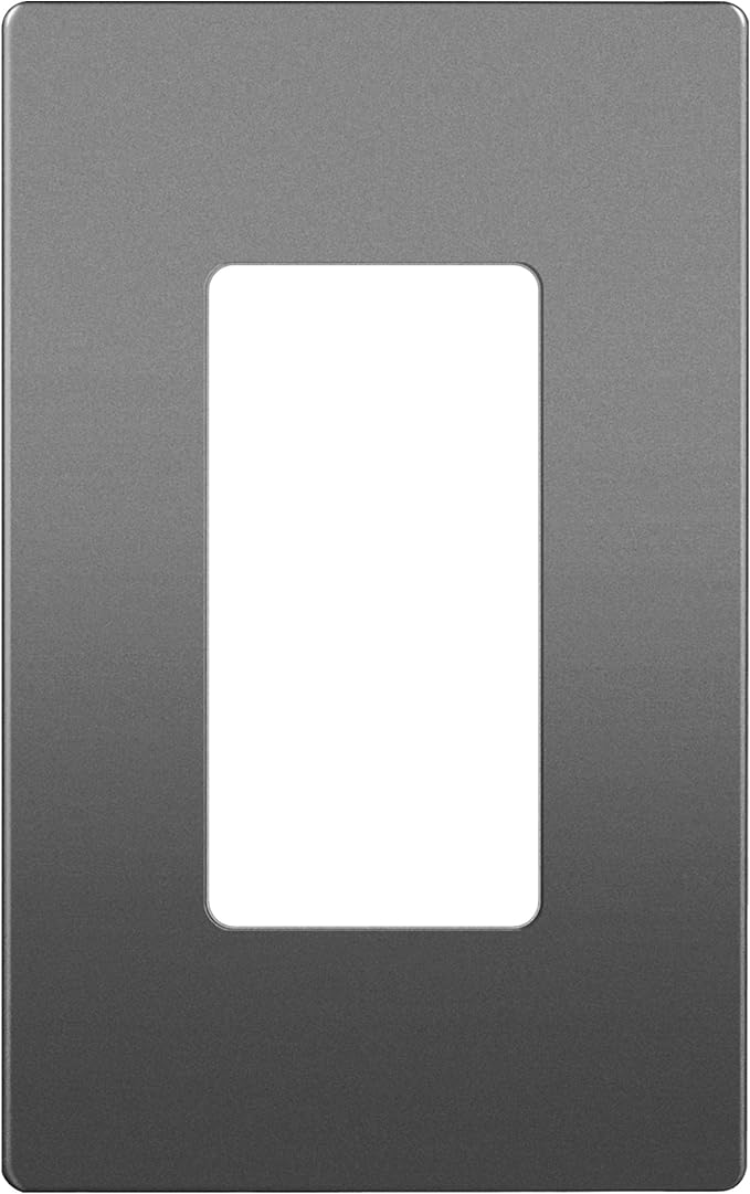 ENERLITES Decorator Light Switch or Receptacle Wall Plate, Screwless Wall Plate, Standard Size, 1-Gang 4.68" x 2.93", Polycarbonate Thermoplastic, UL Listed, SI8831-SG, Gloss Finish, Space Gray