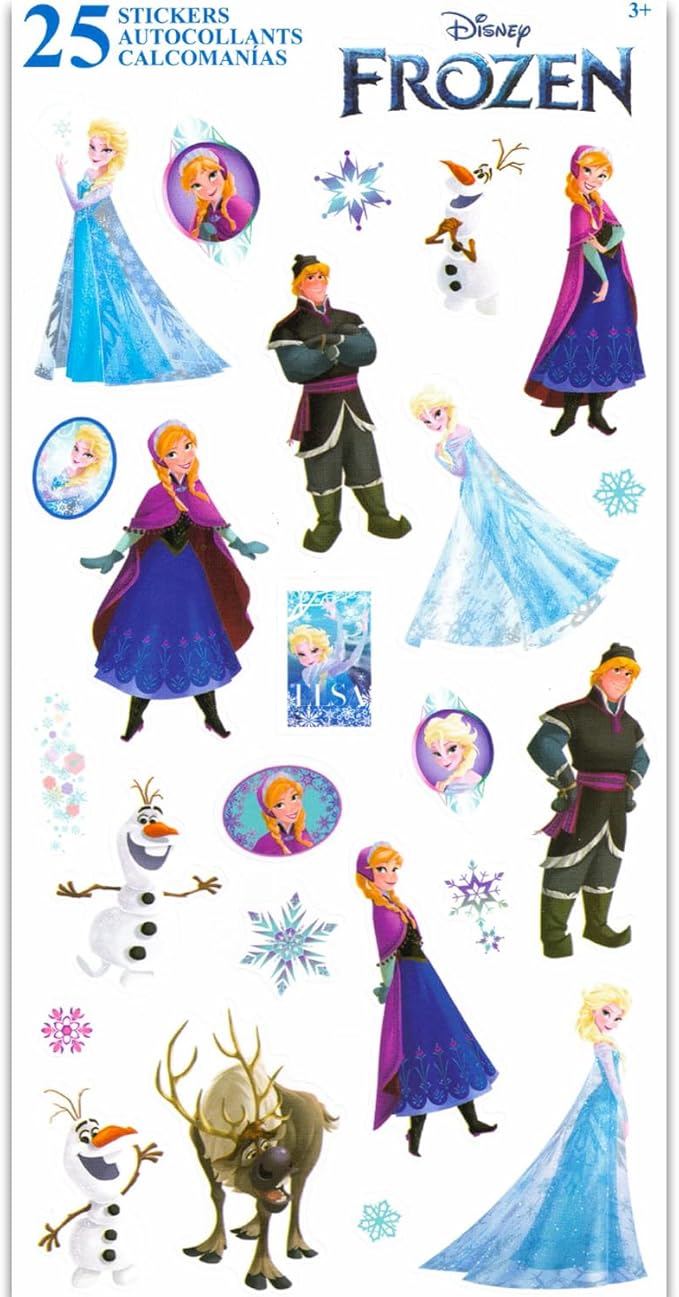 Memory Matching Game Set - Bundle with 2 Card Games Featuring Disney Princesses and Frozen Plus Stickers | Disney Matching Games for Girls